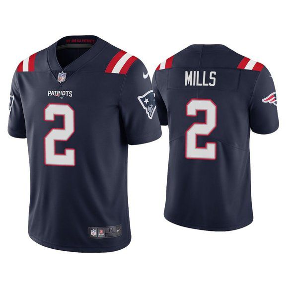 Men New England Patriots #2 Jalen Mills Nike Navy Limited NFL Jersey